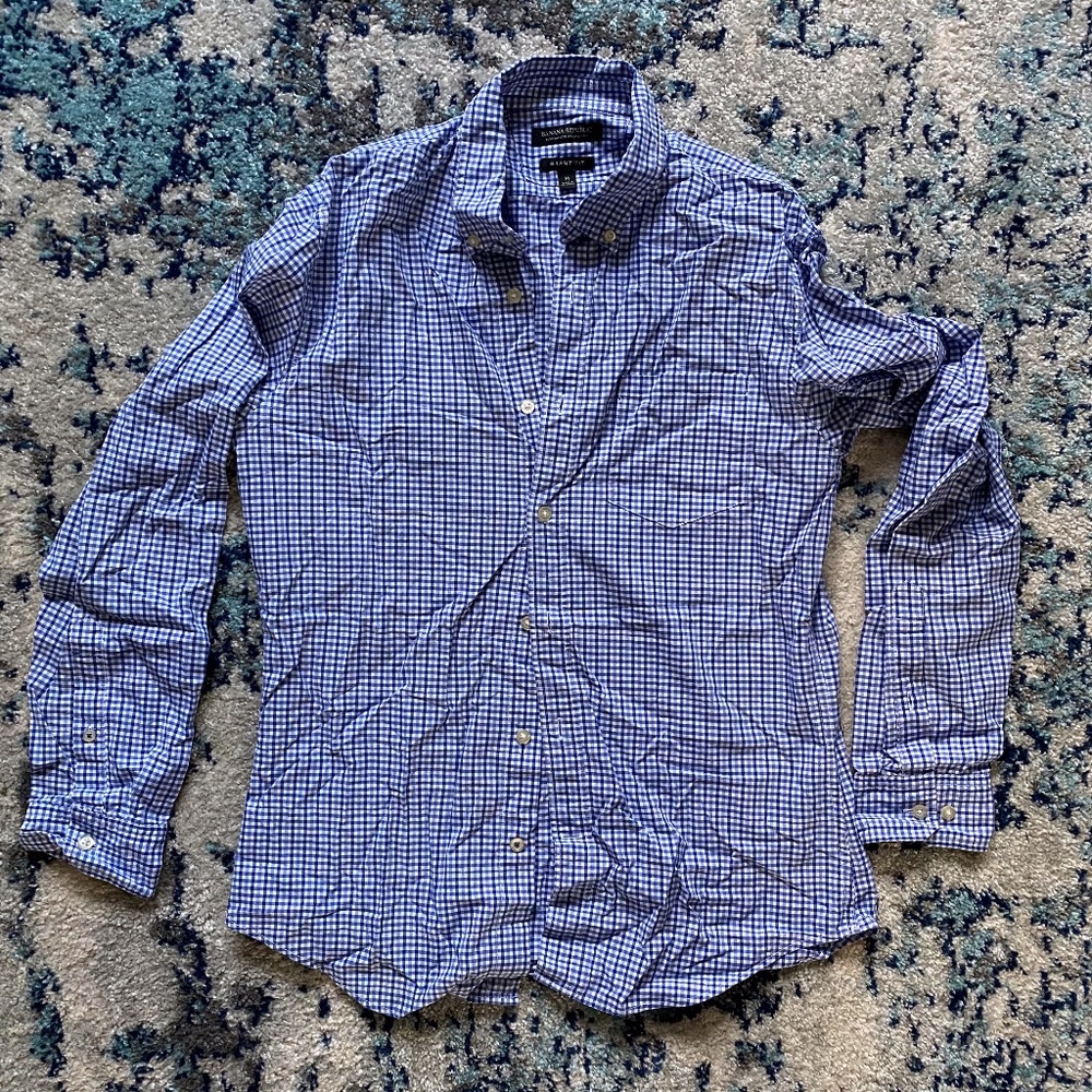 Banana Republic Button Down Grant Fit M Blue